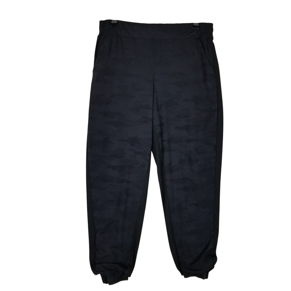 Athleta Brooklyn Lined Camo Jogger Women 12 Black Tonal Camouflage Pants